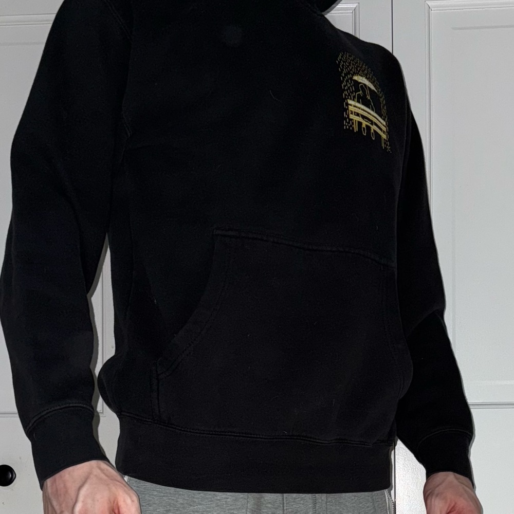 Black Hoodie with Gold Graphic
